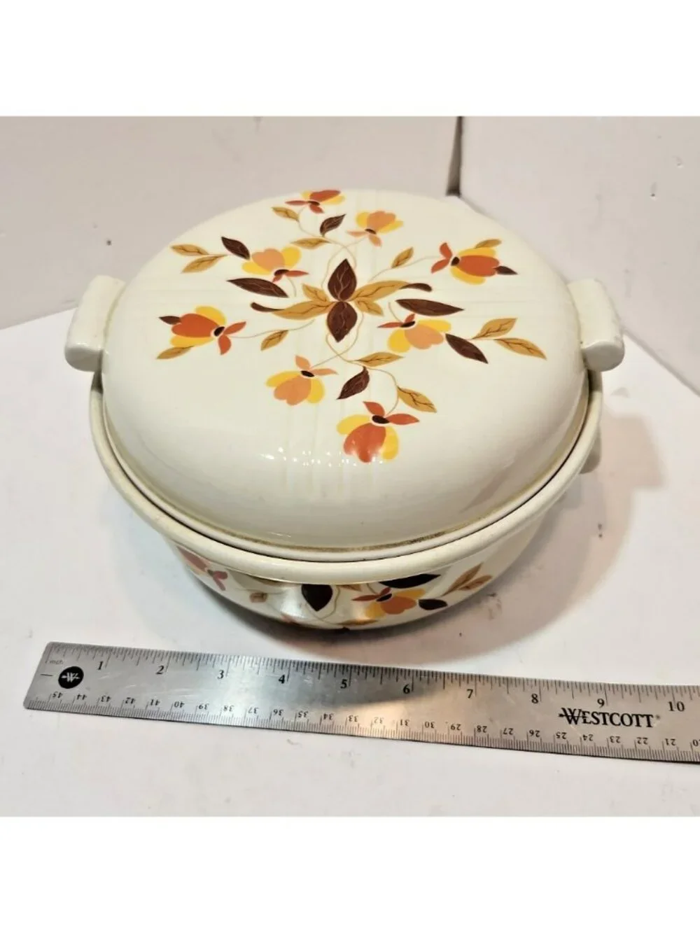 Vtg Hall Autumn Leaf Radiance Covered Casserole 2 QT 8.5